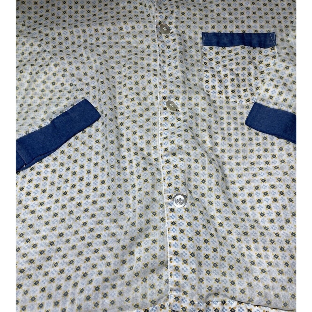 vintage 60s pajamas Top 60s 70s Sleepwear EUC long Sleeve Sleep Shirt - Picture 2 of 11
